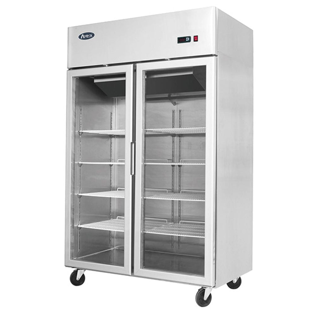 Atosa Top Mounted Double Glass Door Fridge MCF8605 - Commercial Kitchen Appliances