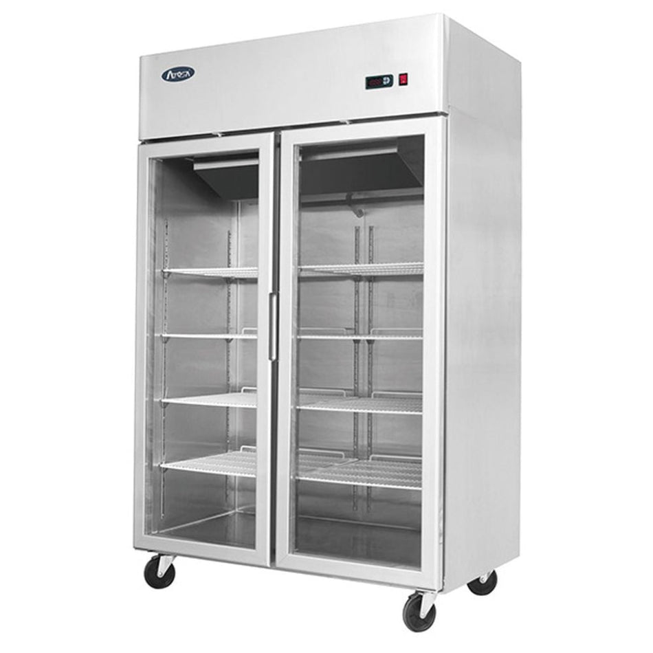 Atosa Top Mounted Double Glass Door Fridge MCF8605 - Commercial Kitchen Appliances