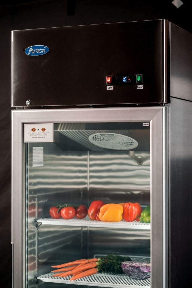 Atosa Top Mounted Single Glass Door Fridge MCF8604 - Commercial Kitchen Appliances