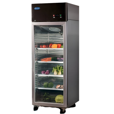Atosa Top Mounted Single Glass Door Fridge MCF8604 - Commercial Kitchen Appliances