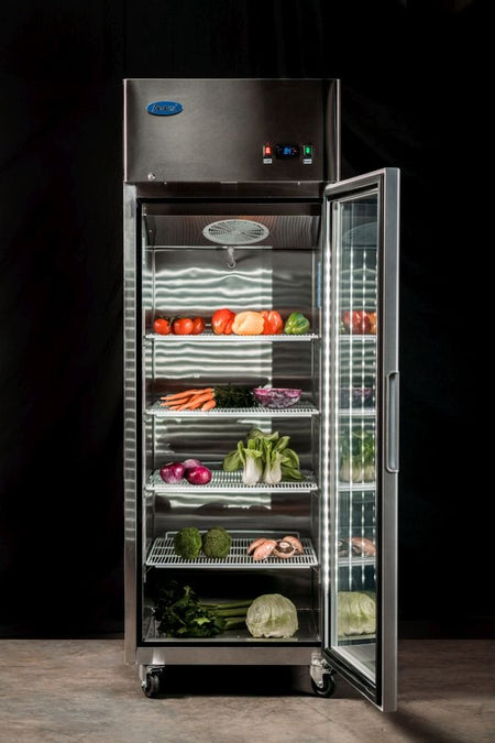 Atosa Top Mounted Single Glass Door Fridge MCF8604 - Commercial Kitchen Appliances