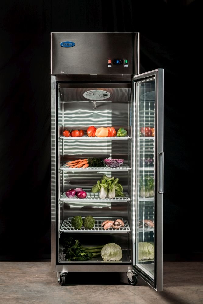 Atosa Top Mounted Single Glass Door Fridge MCF8604 - Commercial Kitchen Appliances