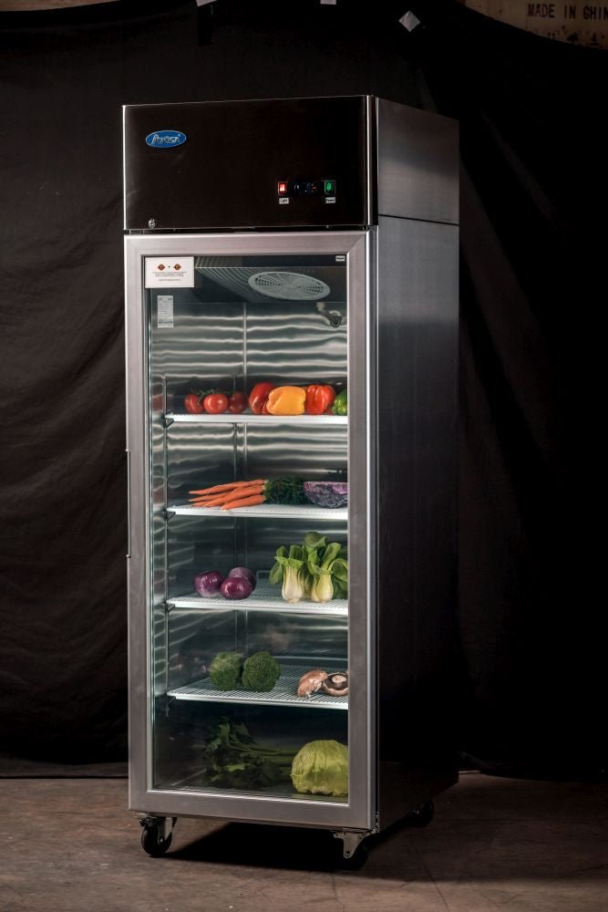 Atosa Top Mounted Single Glass Door Fridge MCF8604 - Commercial Kitchen Appliances