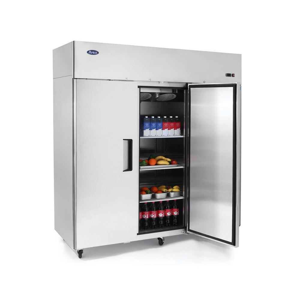 Atosa MBF8003 freezer — doors open showing stainless interior