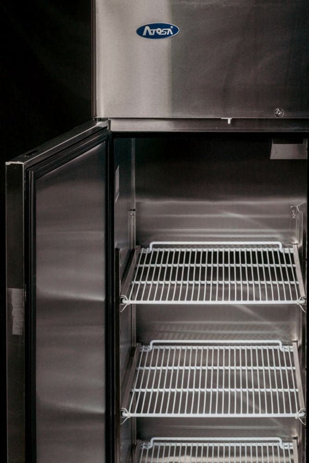 Atosa MBF8003 freezer — pre-installed castor base