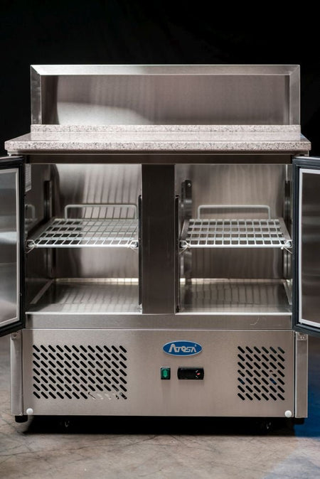 Atosa Two Doors Pizzatable Marble Top Saladette ESL3831 - Commercial Kitchen Appliances