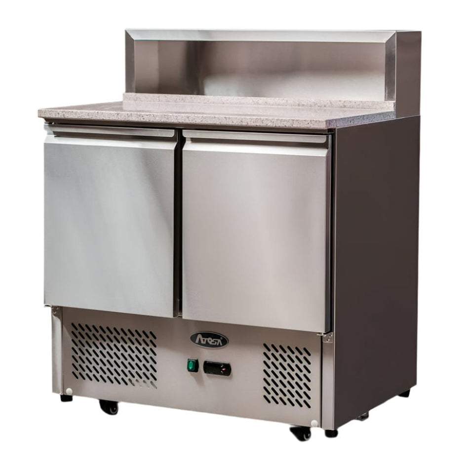 Atosa Two Doors Pizzatable Marble Top Saladette ESL3831 - Commercial Kitchen Appliances