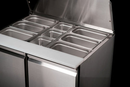 Atosa ESL3800 saladette — castor base detail