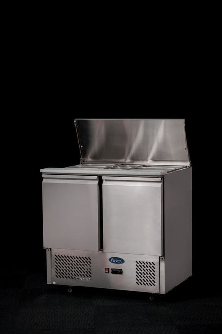 Atosa ESL3800 saladette — door open showing lower 300L compartment