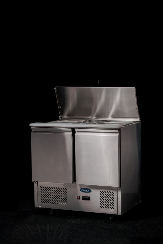 Atosa ESL3800 saladette — side profile showing 700mm depth