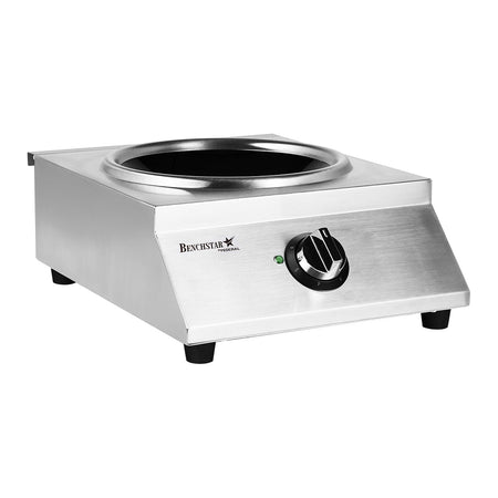 Benchstar Ceramic Induction Wok W/ Stainless Steel Body IW500 - Commercial Kitchen Appliances