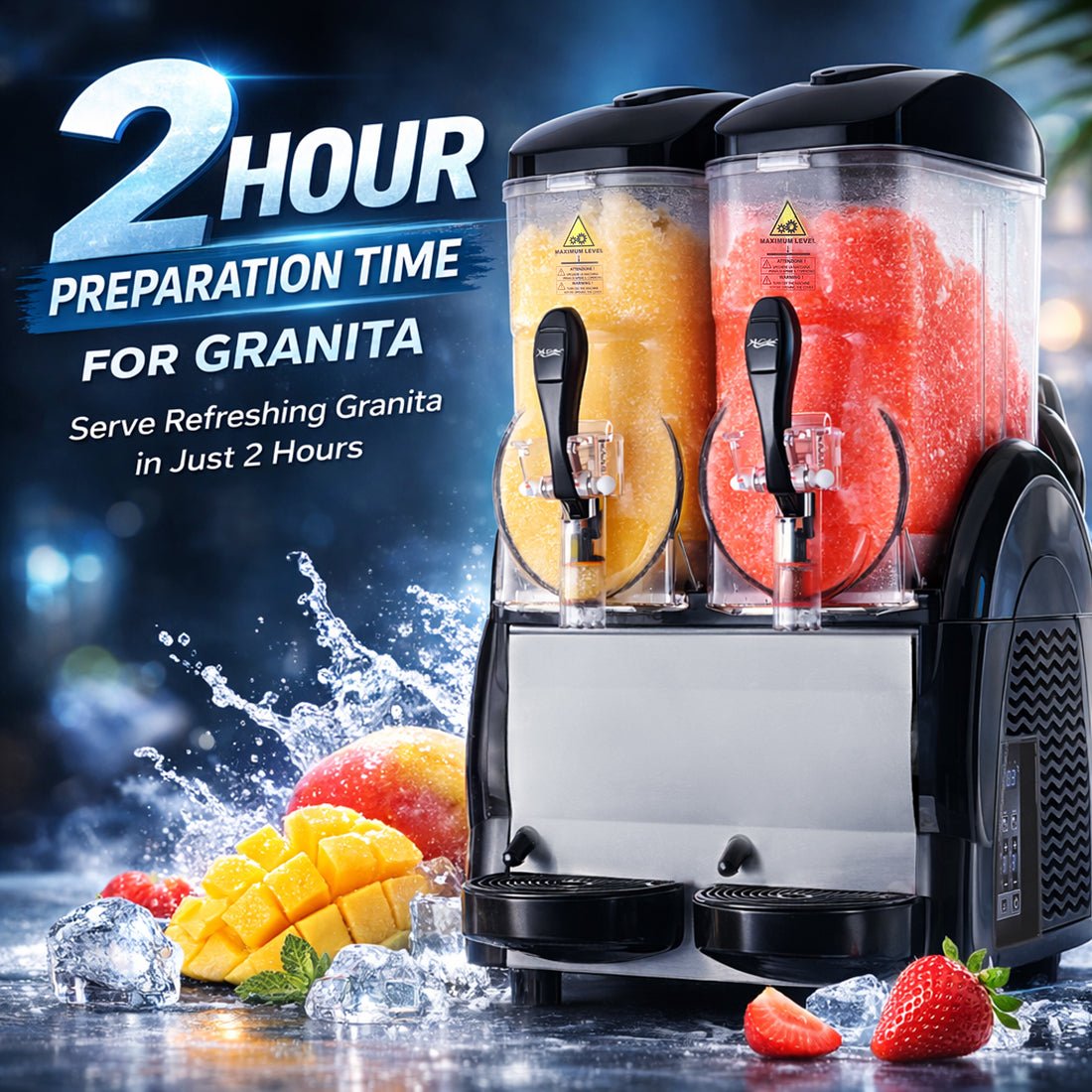 Benchstar Double 12 Litre Granita & Slushy Machine FABIGANI - 2S - Commercial Kitchen Appliances