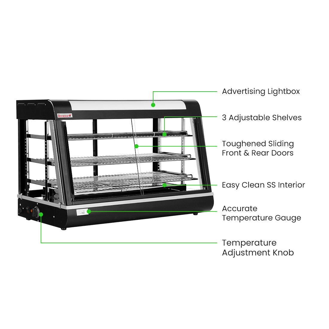 Benchstar F.E.D Pie Warmer & Hot Food Display 900X440X610 PW - RT/900/1E - Commercial Kitchen Appliances