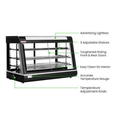 Benchstar F.E.D Pie Warmer & Hot Food Display 900X440X610 PW - RT/900/1E - Commercial Kitchen Appliances