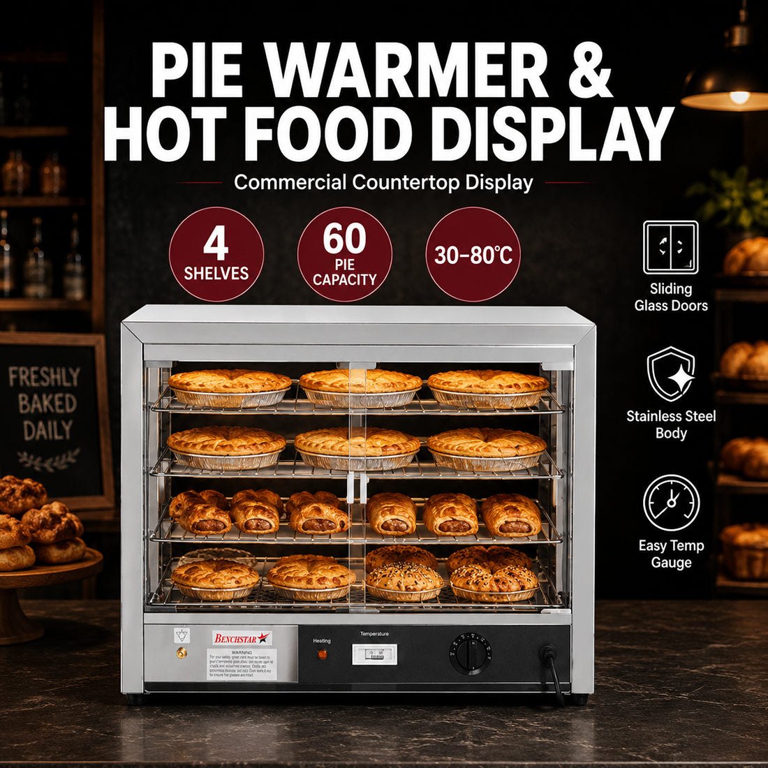 Benchstar Pie Warmer & Hot Food Display DH-580E - Commercial Kitchen Appliances