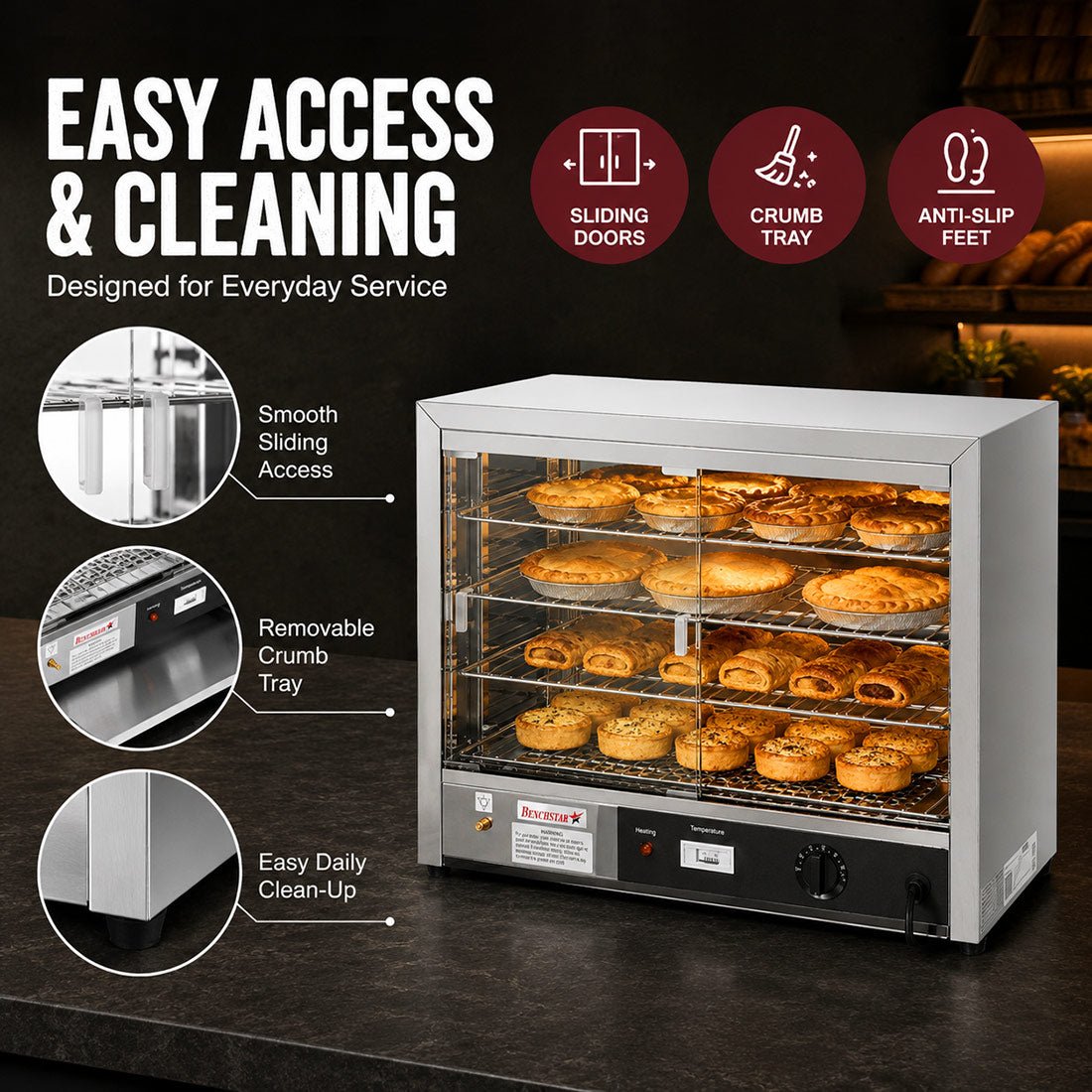 Benchstar Pie Warmer & Hot Food Display DH-580E - Commercial Kitchen Appliances