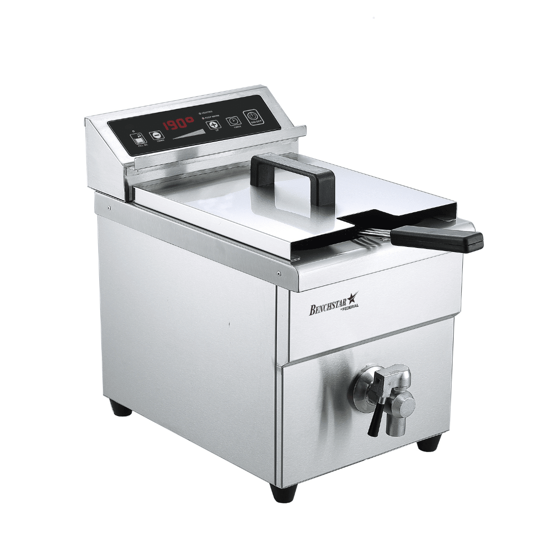Benchstar IF3500S 8L single-tank induction fryer — front view with LED panel