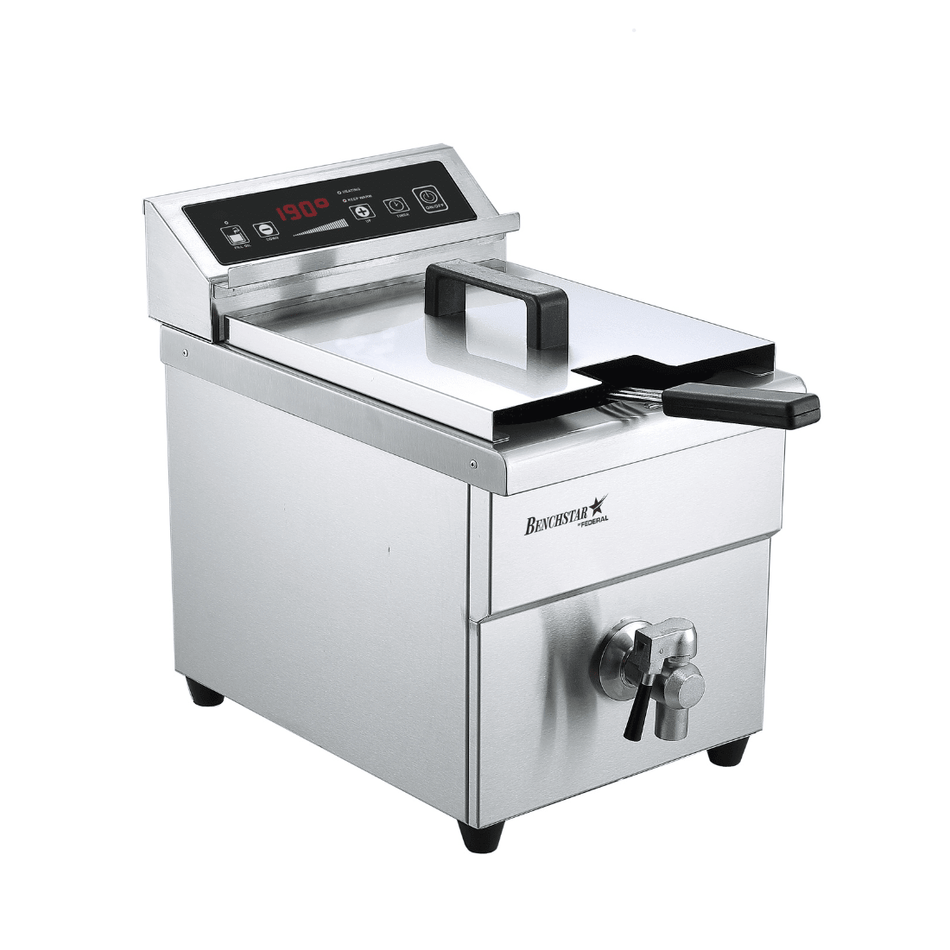 Benchstar IF3500S 8L single-tank induction fryer — front view with LED panel