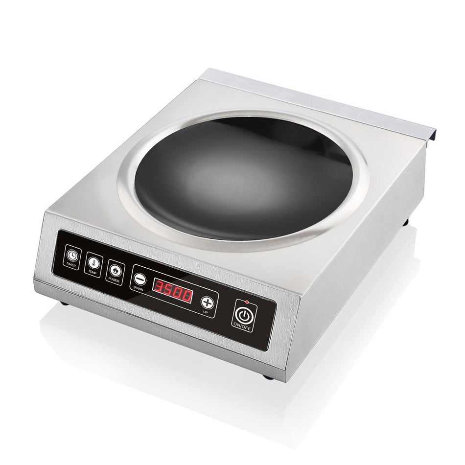 Benchstar IW350 commercial induction wok — front view with LED display