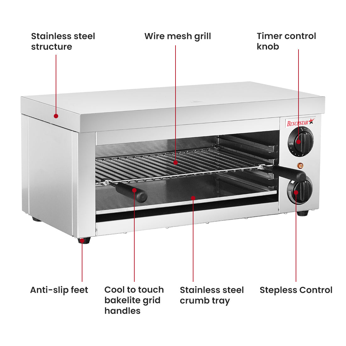 Benchstar Toaster / Griller / Salamander AT - 936E - Commercial Kitchen Appliances