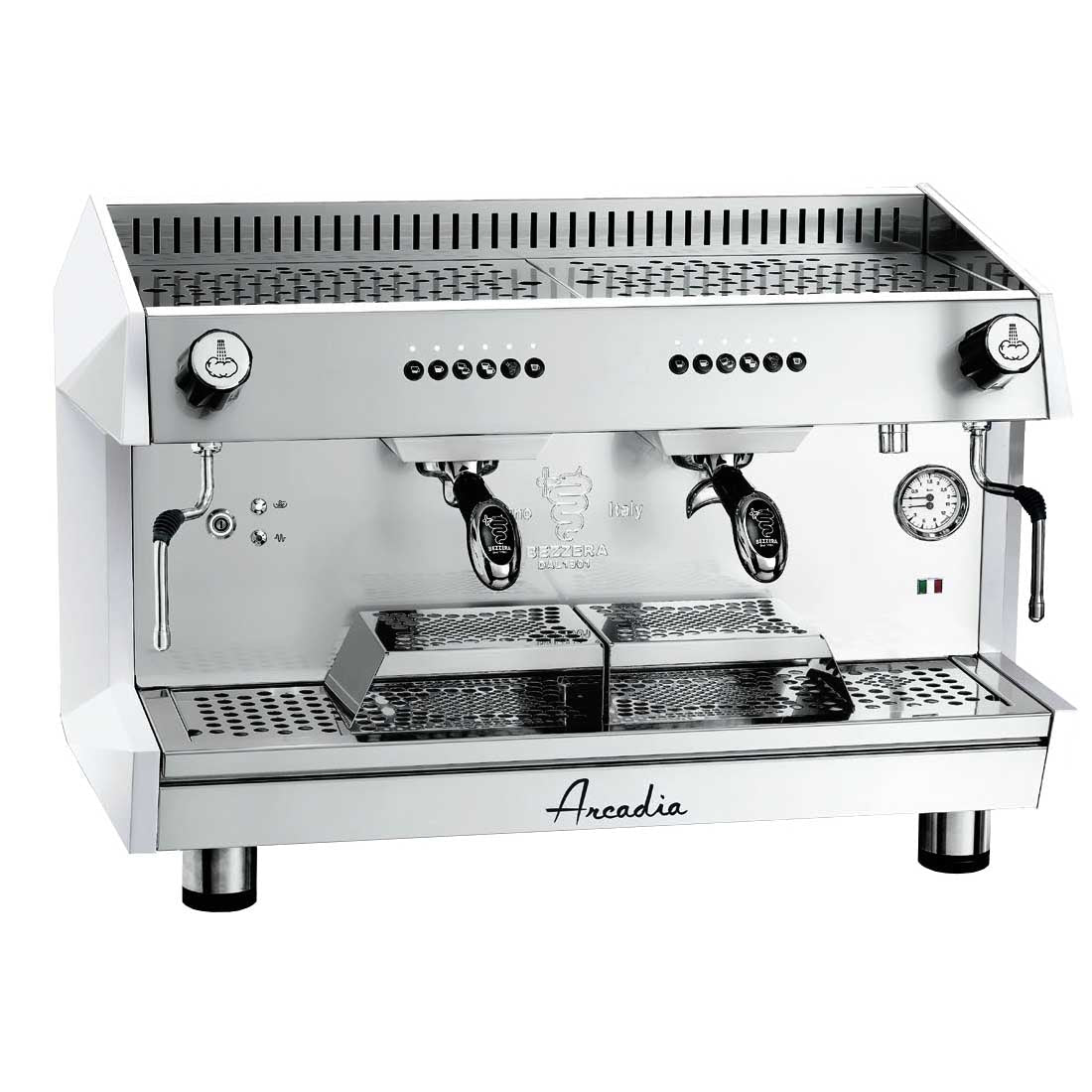 Bezzera Arcadia Professional Espresso Coffee Machine Ss Polish White 2 Group ARCADIA - G2 - Commercial Kitchen Appliances