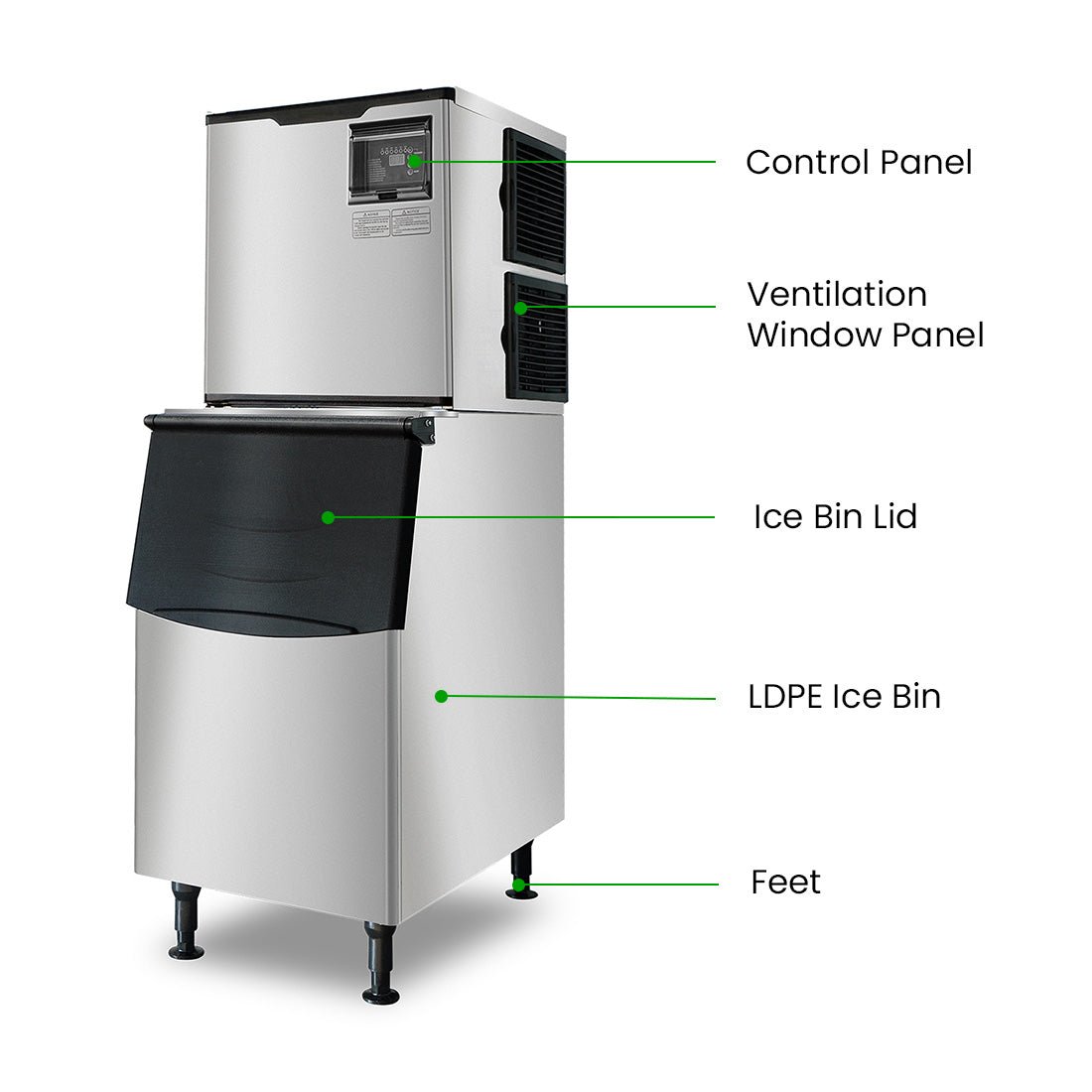 Blizzard SN-700P air-cooled cube ice maker — view 3