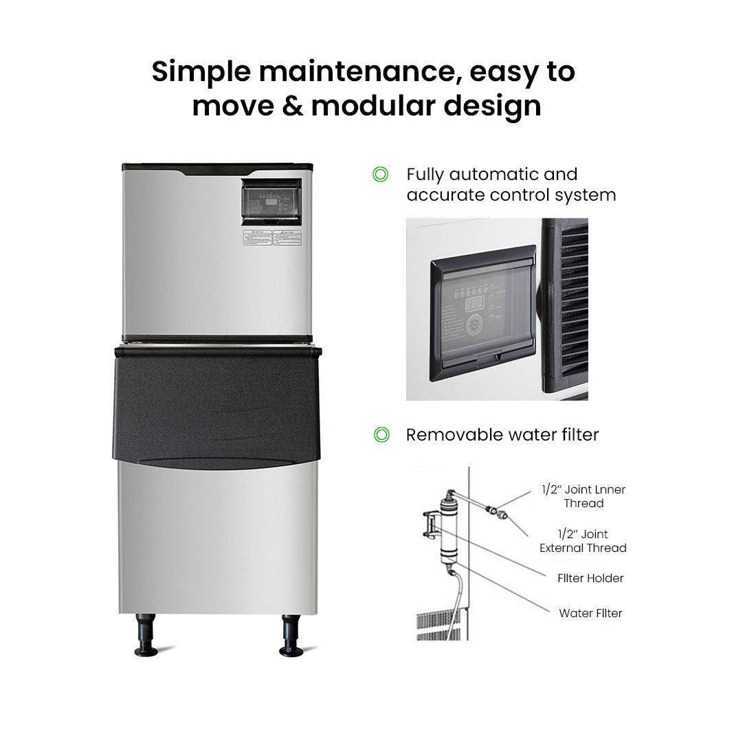 Blizzard SN-700P air-cooled cube ice maker — view 6