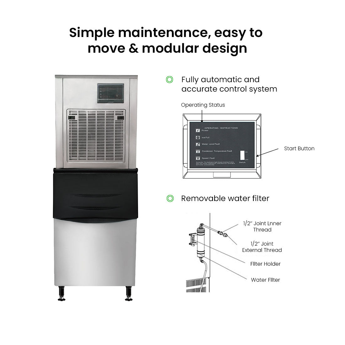 Blizzard Granular Ice Maker 250Kg SN - 258F - Commercial Kitchen Appliances