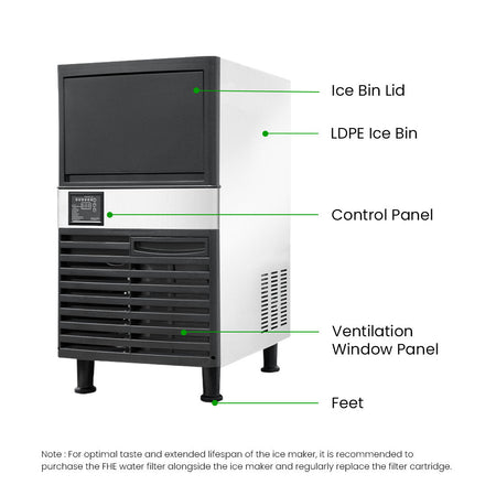 Blizzard Under Bench Cube Ice Maker Air Cooled 55kg/24Hr SN - 120P - Commercial Kitchen Appliances