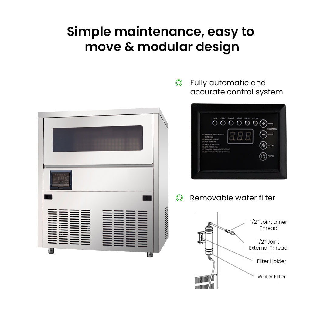 Blizzard Under Bench Cube Ice Maker Air Cooled SN - 81B - Commercial Kitchen Appliances