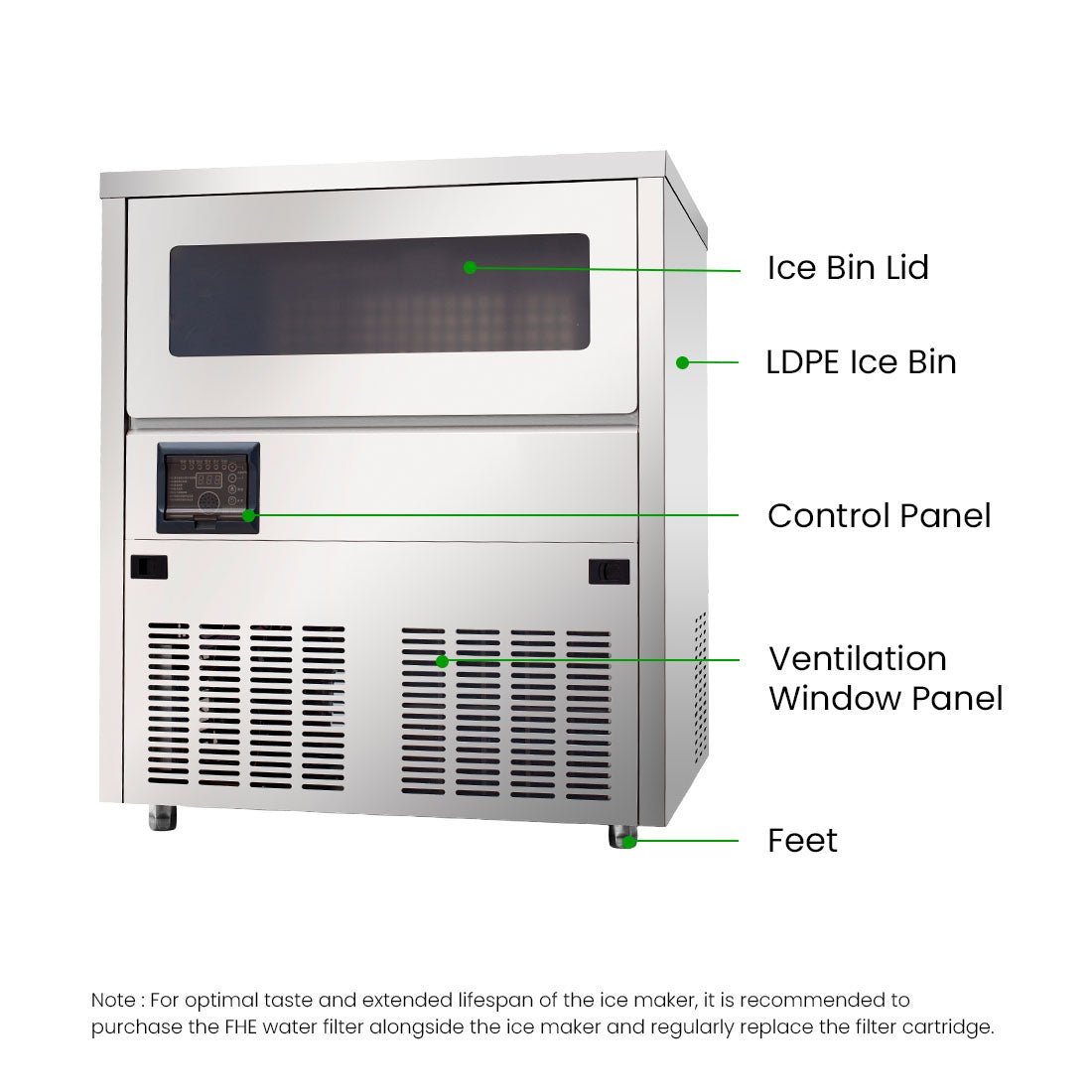 Blizzard Under Bench Cube Ice Maker Air Cooled SN - 81B - Commercial Kitchen Appliances