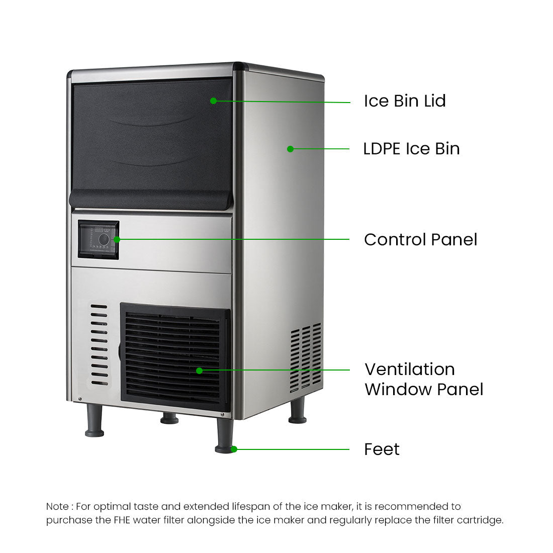 Blizzard Underbench Granular Ice Maker 60Kg SN - 068F - Commercial Kitchen Appliances