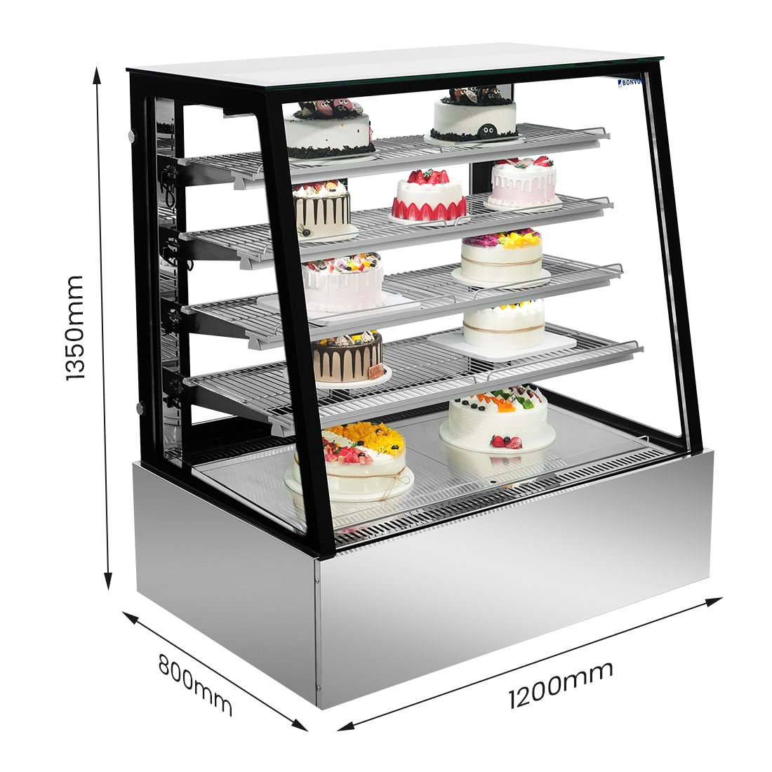 Bonvue 570L Deluxe Chilled Cake Display Cabinet Fridge SLP840C - Commercial Kitchen Appliances
