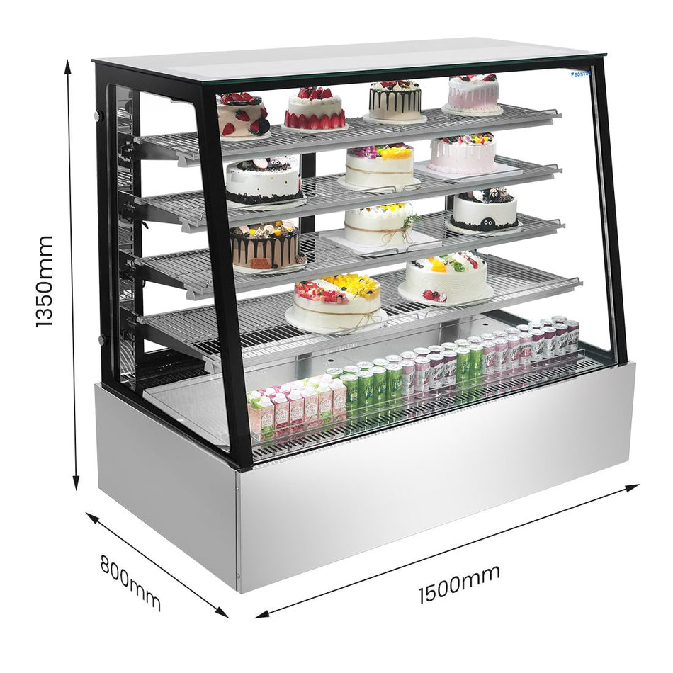 Bonvue 720L Deluxe Chilled Cake Display Cabinet Fridge SLP850C - Commercial Kitchen Appliances