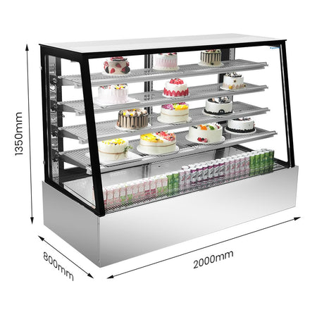 Bonvue 870L Deluxe Chilled Cake Display Cabinet Fridge 1800X800X1350 SLP860C - Commercial Kitchen Appliances