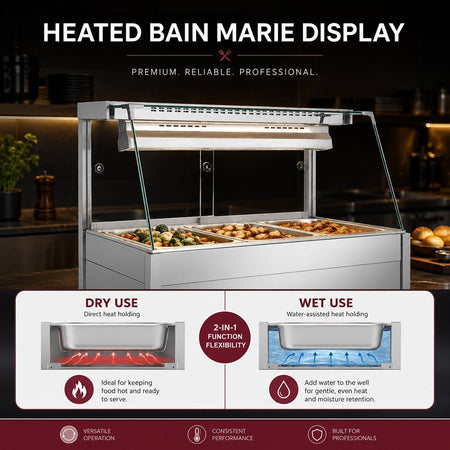 Bonvue Angled Countertop Wet and Dry Bain Marie BM11TC - Commercial Kitchen Appliances
