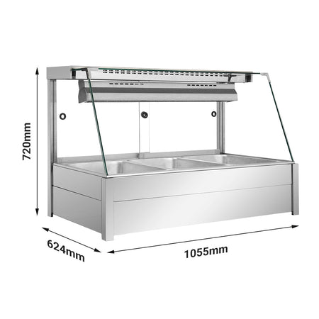 Bonvue Angled Countertop Wet and Dry Bain Marie BM11TC - Commercial Kitchen Appliances