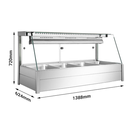 Bonvue Angled Countertop Wet and Dry Bain Marie BM14TC - Commercial Kitchen Appliances