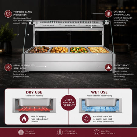 Bonvue Angled Countertop Wet and Dry Bain Marie BM14TC - Commercial Kitchen Appliances