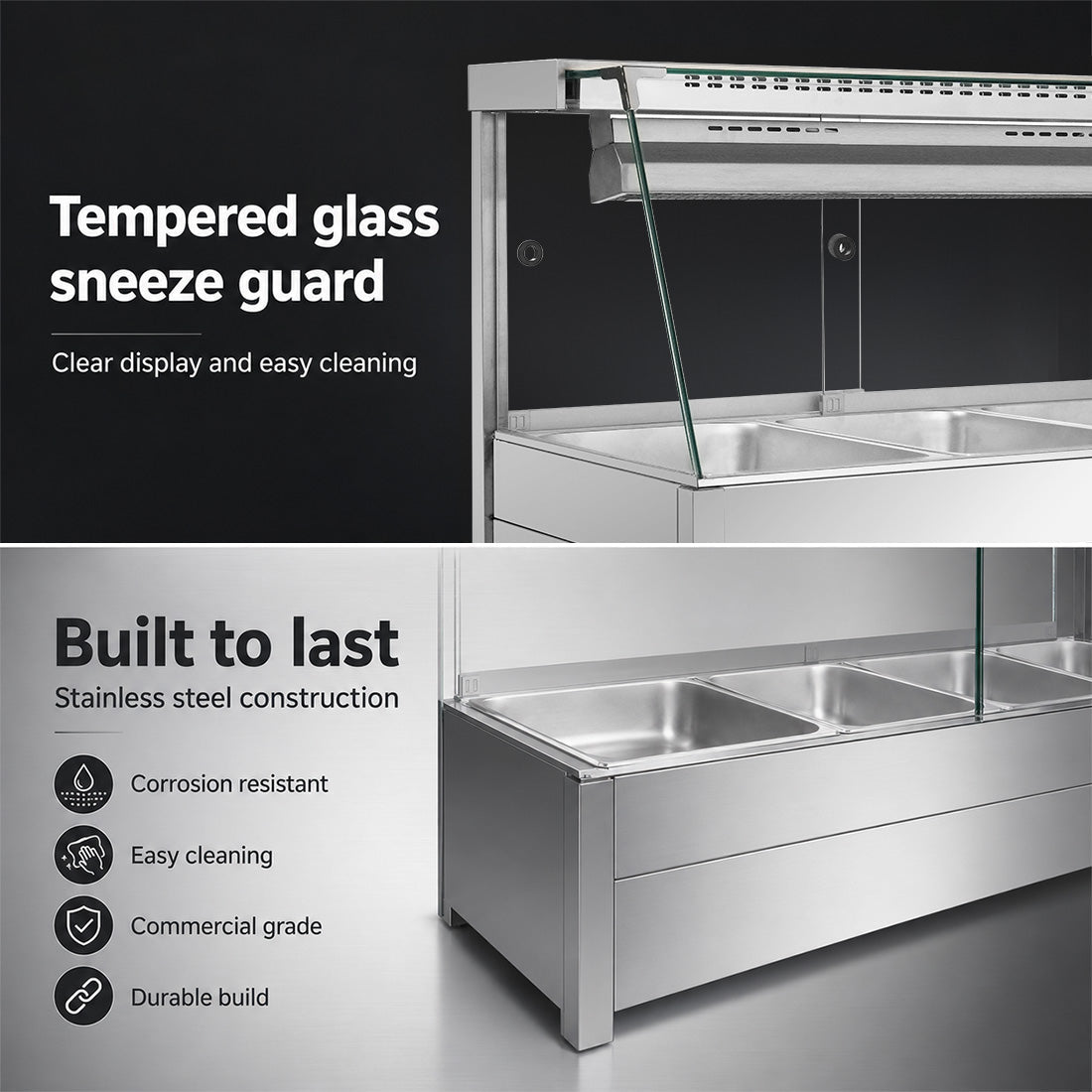 Bonvue Angled Countertop Wet and Dry Bain Marie BM14TC - Commercial Kitchen Appliances