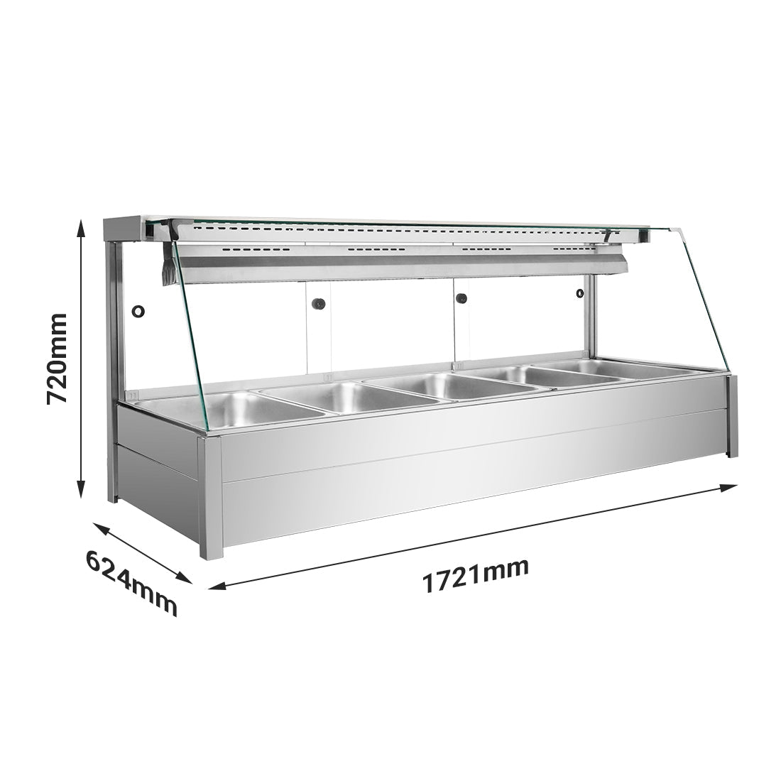 Bonvue Angled Countertop Wet and Dry Bain Marie BM17TC - Commercial Kitchen Appliances