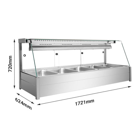 Bonvue Angled Countertop Wet and Dry Bain Marie BM17TC - Commercial Kitchen Appliances