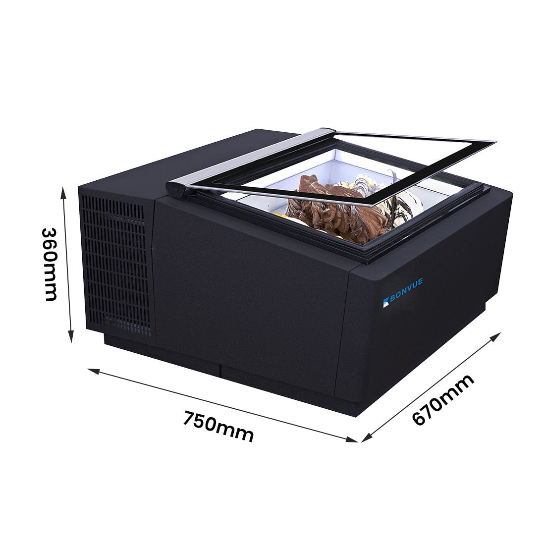 Bonvue Bench Top Gelato / Ice cream Display Showcase CGD - 03B - Commercial Kitchen Appliances