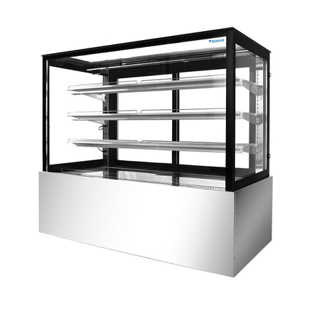 Bonvue Black Trim Square Glass Cake Display 2 Shelves 1200X700X1100 SSU120 - 2XB - Commercial Kitchen Appliances