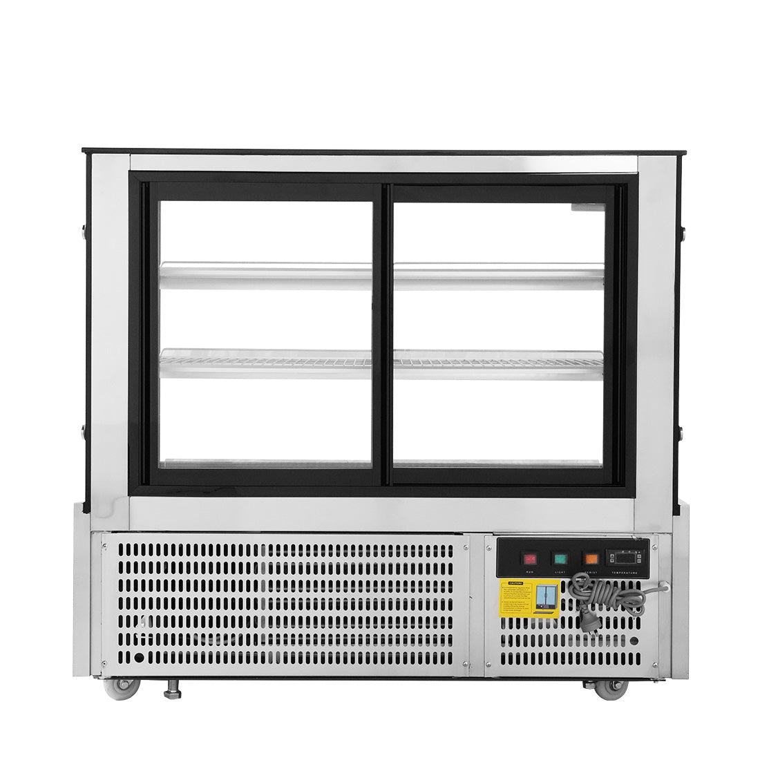 Bonvue Black Trim Square Glass Cake Display 2 Shelves 1200X700X1100 SSU120 - 2XB - Commercial Kitchen Appliances