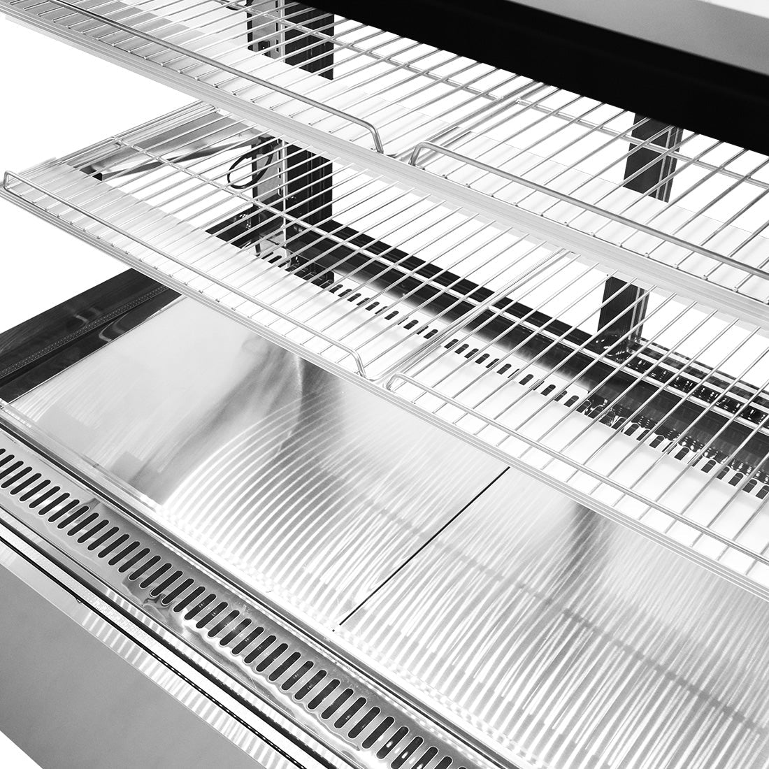 Bonvue Black Trim Square Glass Cake Display 2 Shelves 1200X700X1100 SSU120 - 2XB - Commercial Kitchen Appliances