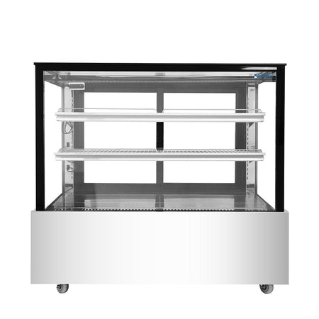 Bonvue Black Trim Square Glass Cake Display 2 Shelves 1200X700X1100 SSU120-2XB - Commercial Kitchen Appliances