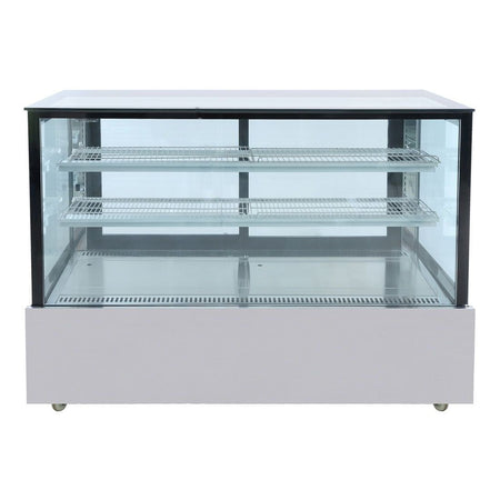 Bonvue Black Trim Square Glass Cake Display 2 Shelves SSU150 - 2XB - Commercial Kitchen Appliances