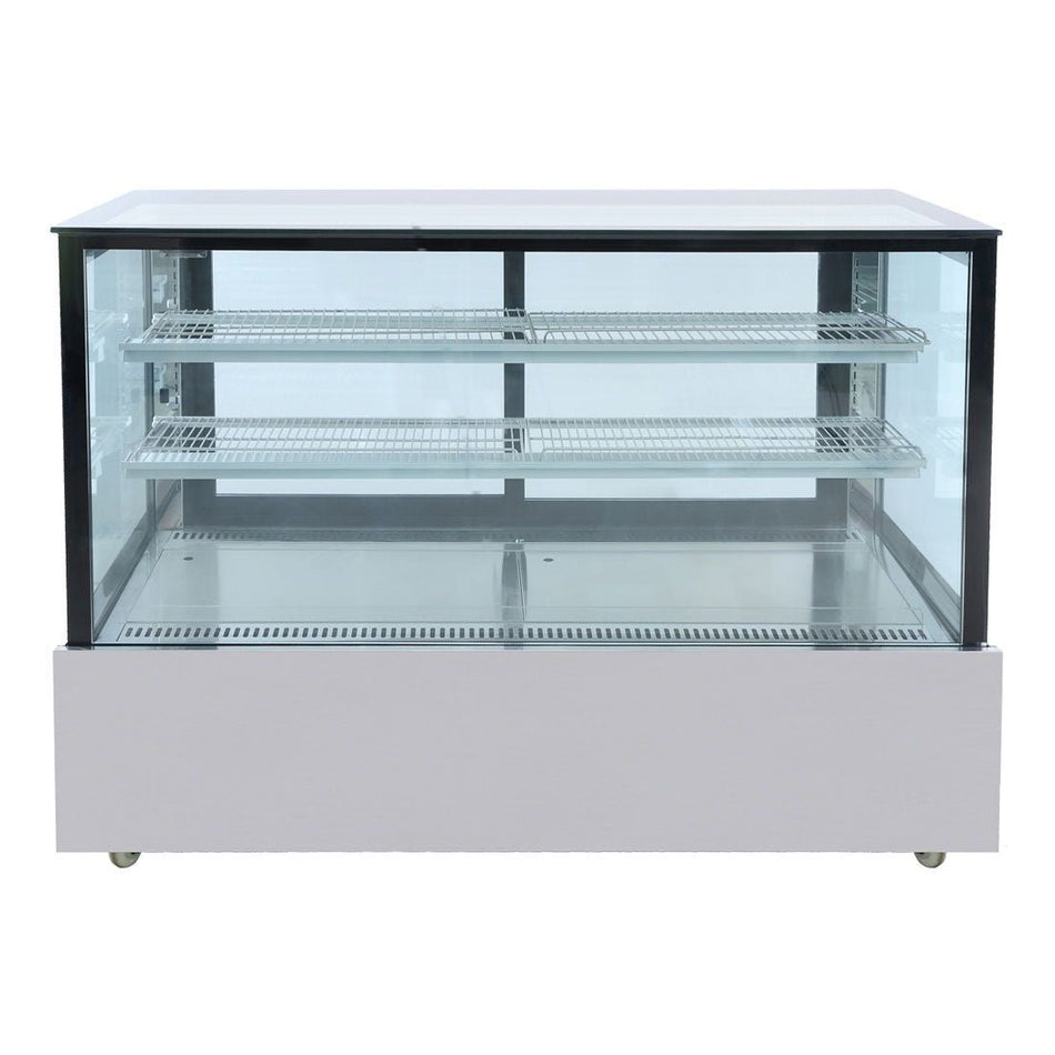 Bonvue Black Trim Square Glass Cake Display 2 Shelves SSU150 - 2XB - Commercial Kitchen Appliances