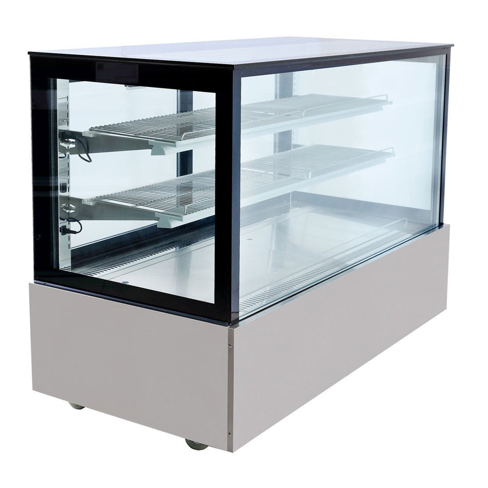 Bonvue Black Trim Square Glass Cake Display 2 Shelves SSU150 - 2XB - Commercial Kitchen Appliances